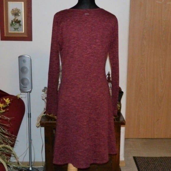 PrAna nadia plum red wrap front long sleeve casual office holiday work dress - Picture 5 of 10